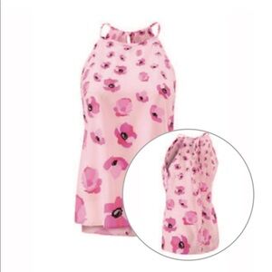 CAbi Pink Floral Poppies Tie Back Halter Top